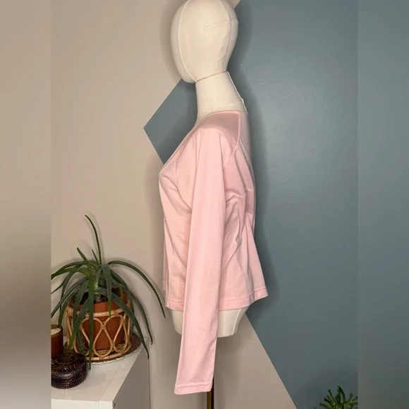 Adidas Pink Long Sleeve Performance Top Lightweight Running Activewear Shirt Med - Picture 3 of 10